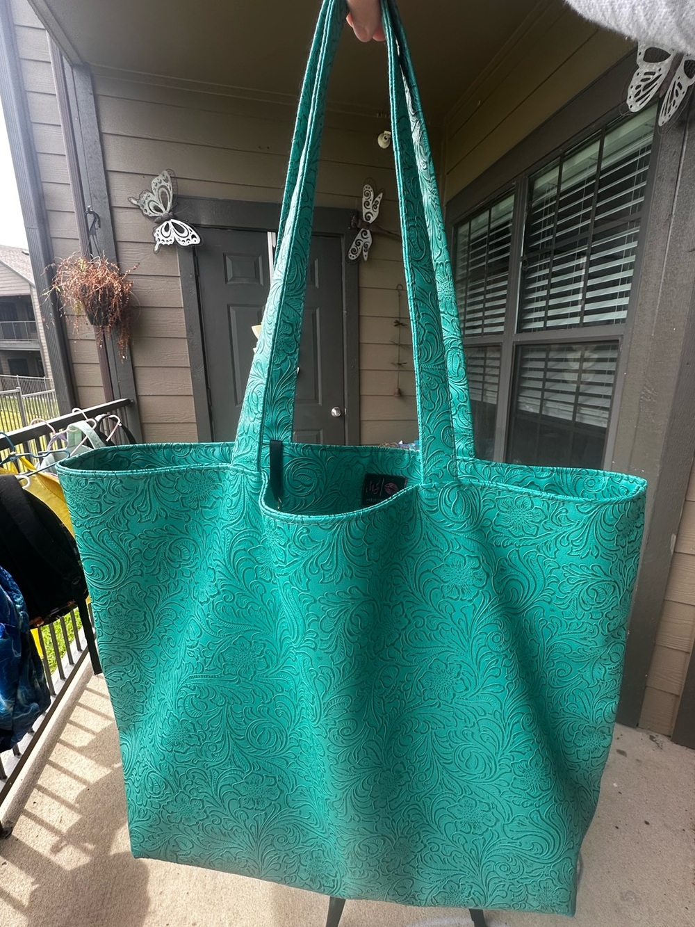 Makeup Junkie Teal Floral Tote Bag